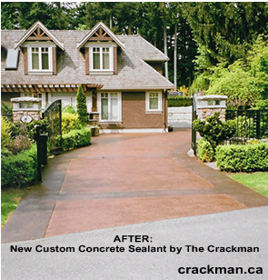 New, durable, custom coloured concrete sealant by The Crackman - click for a larger photo